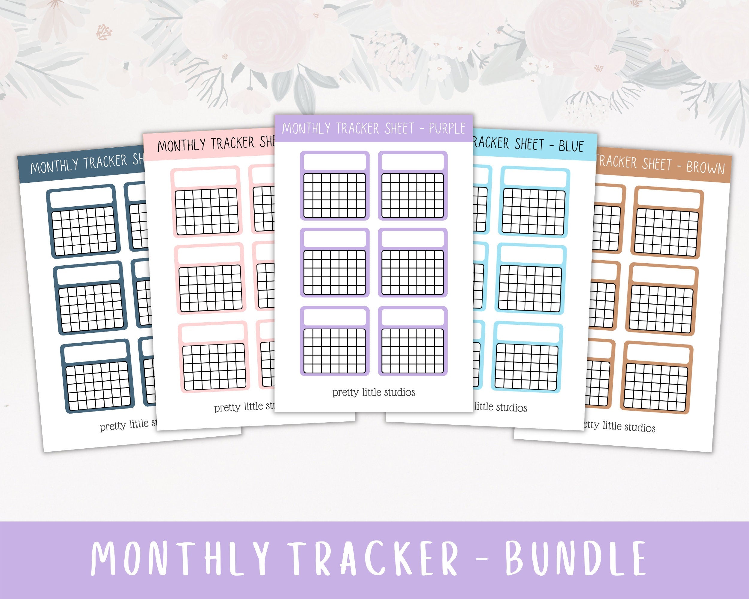 Monthly Tracker Sticker Sheet - Bullet Journal Stickers - Planner Stic ...