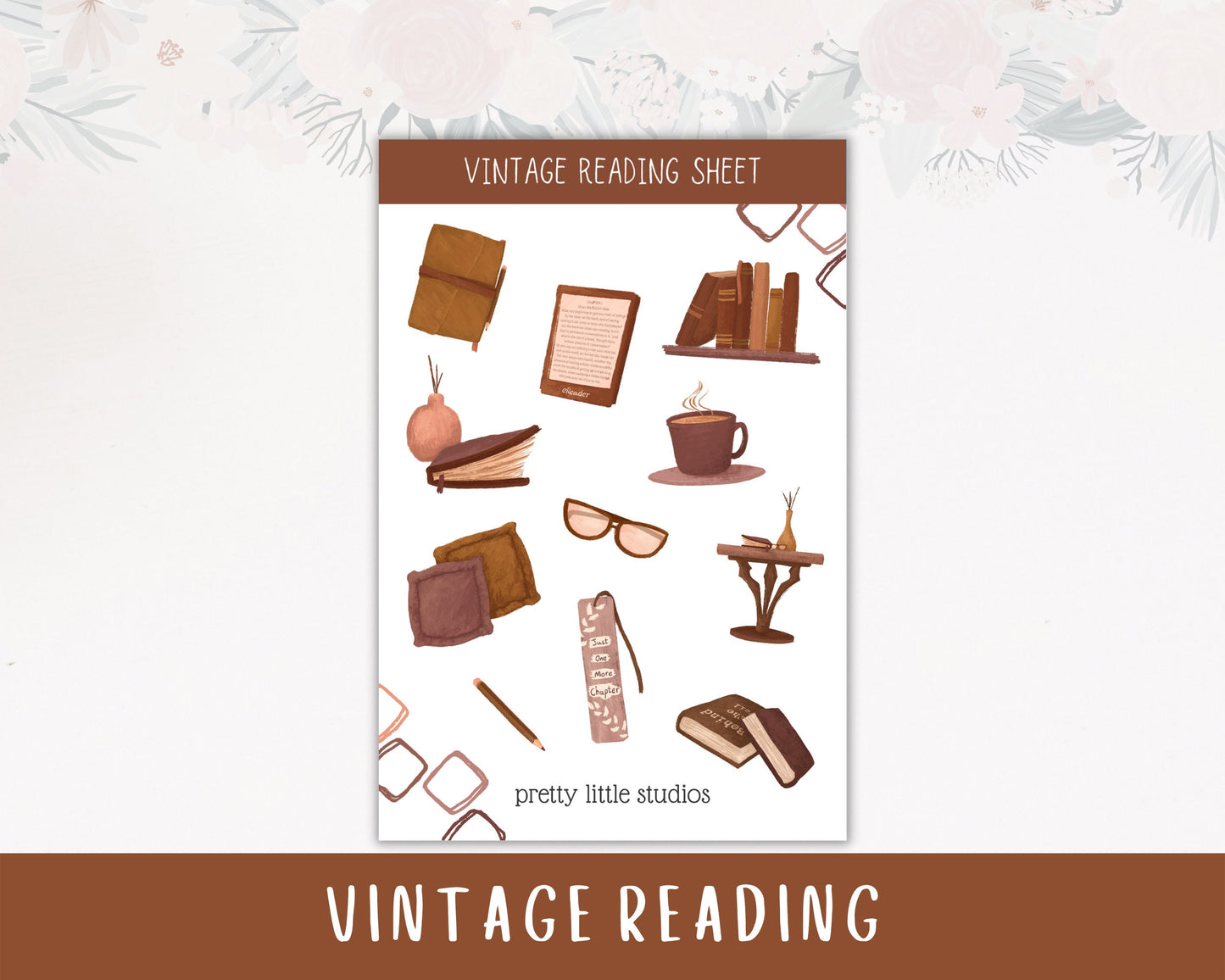 Vintage Reading Sticker Sheets - Bullet Journal Stickers - Reading Stickers - Reading Journal - Bookish Decorative Stickers