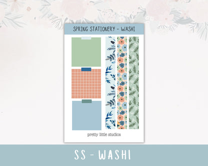 Spring Stationery Sticker Kit - Blue Stickers - Happy Planner Stickers - Planner Stickers Kit - Flower Stickers - Spring Stickers