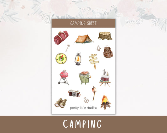 Camping Decorative Stickers - Bullet Journal Stickers - Planner Stickers - Camping Stickers - Summer Deco Stickers