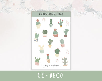 Cactus Garden Happy Planner Sticker Kit - Bullet Journal Sticker Kit - Planner Stickers - Cactus Stickers