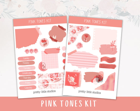 Pink Tones Mini Kit - Bullet Journal Sticker Kit - Planner Stickers Kit - Pink Stickers