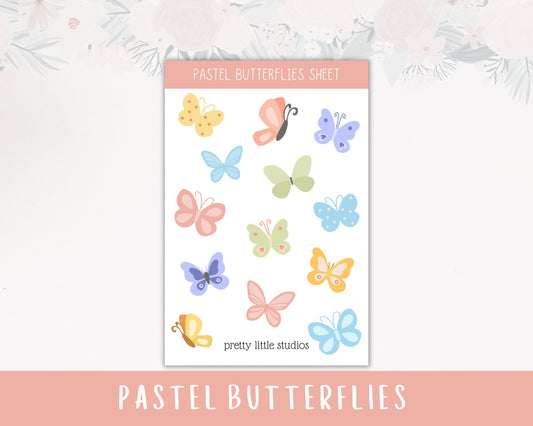 Pastel Butterflies Decorative Stickers - Bullet Journal Stickers - Planner Stickers - Butterfly Stickers - Butterfly Deco Stickers