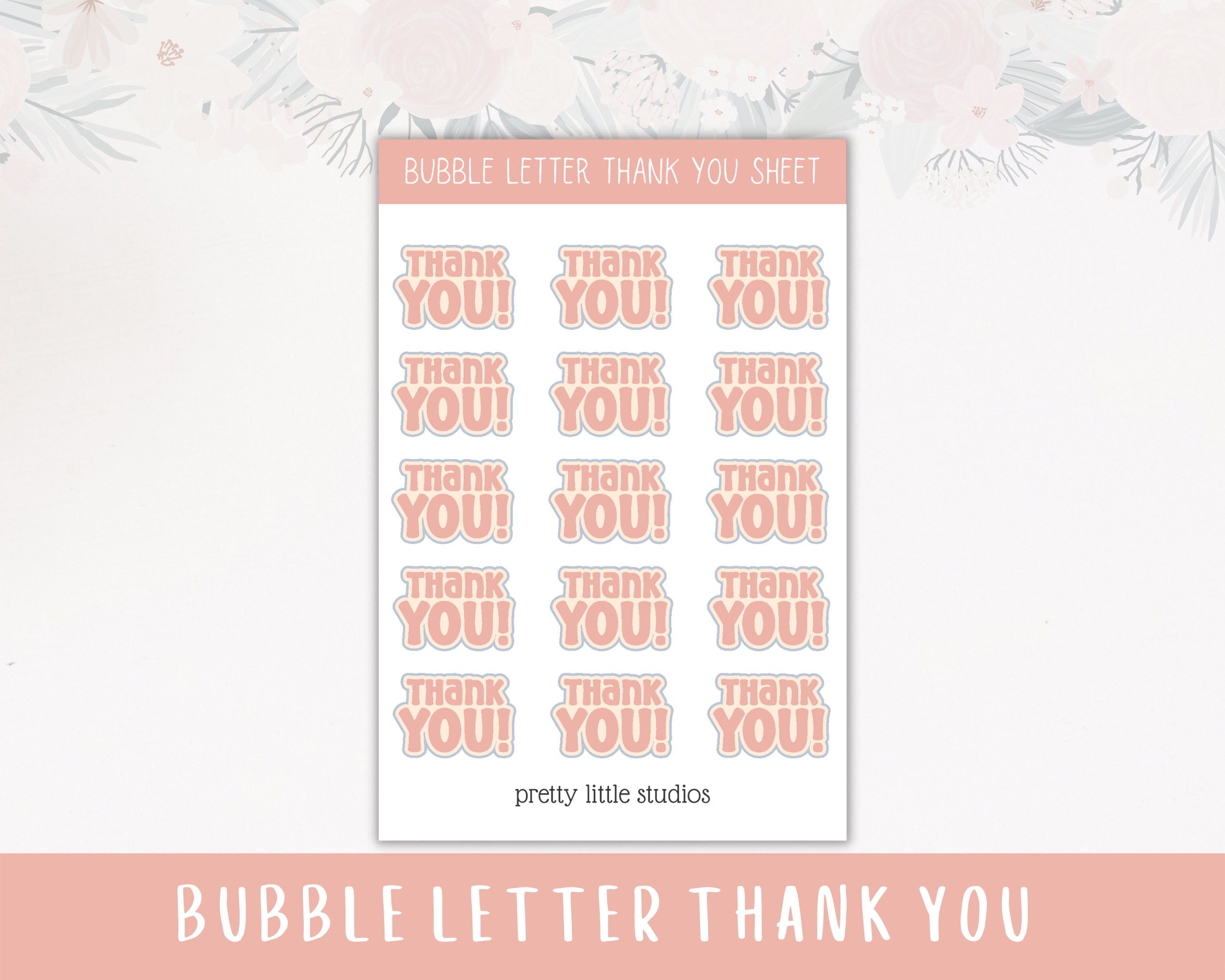 Thank You Bubble Letters Stickers Thank You Stickers Loot Bag Stic