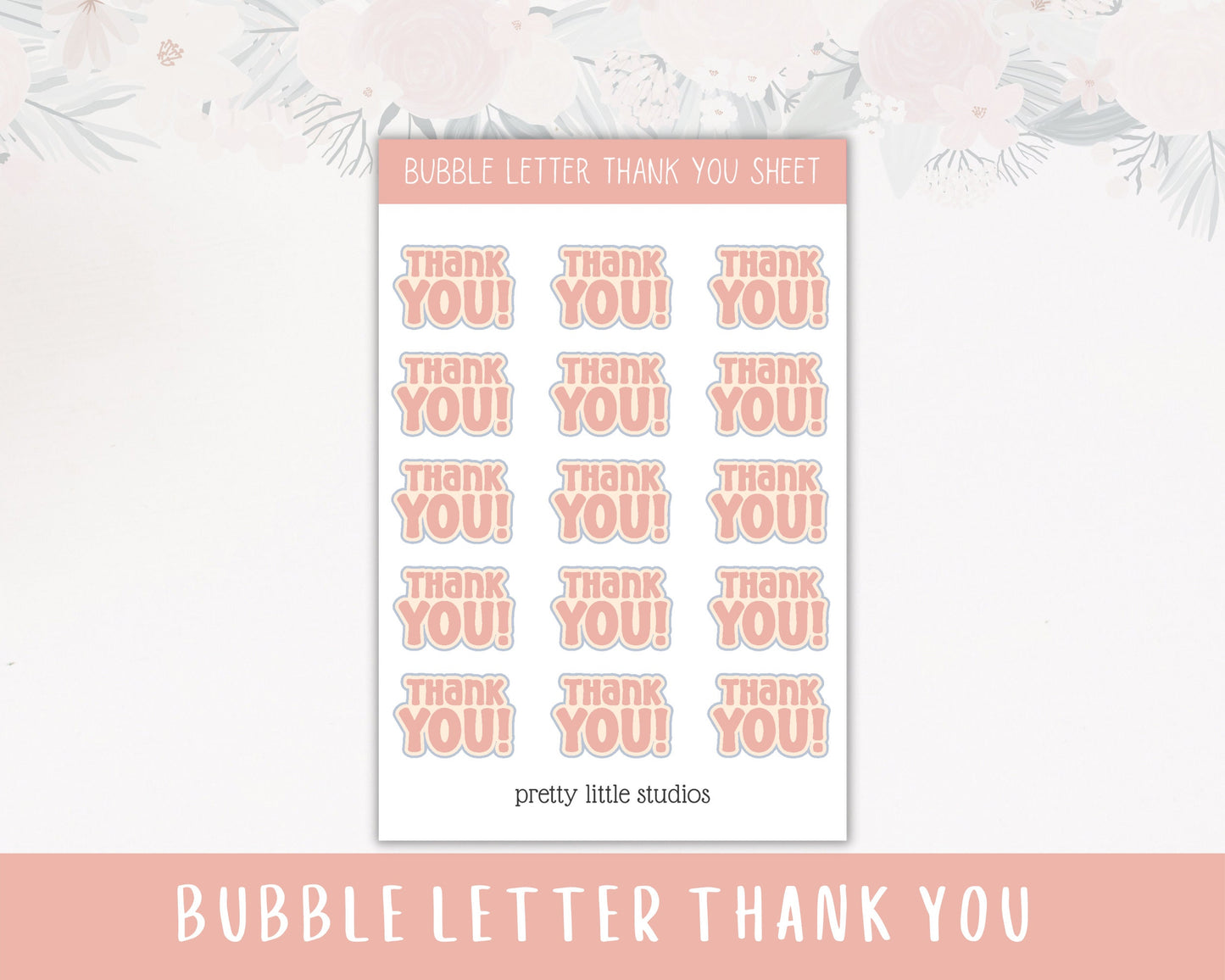 Thank You Bubble Letters Stickers - Thank You Stickers - Loot Bag Stickers