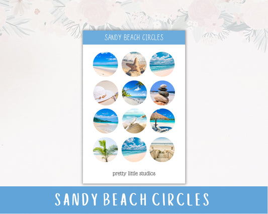 Sandy Beach Photo Stickers - Bullet Journal Stickers - Planner Stickers - Beach Stickers - Summer Deco Stickers