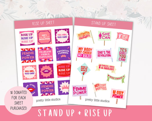 My Body My Choice Decorative Sticker Sheets - Abortion Rights Stickers - Planner Stickers - Stickers For A Cause