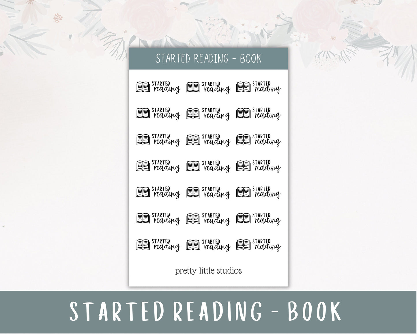Started Reading Icon Sticker Sheet - Reading Journal Stickers - Audiobook Stickers -Ebook Stickers - Book Tracking Stickers