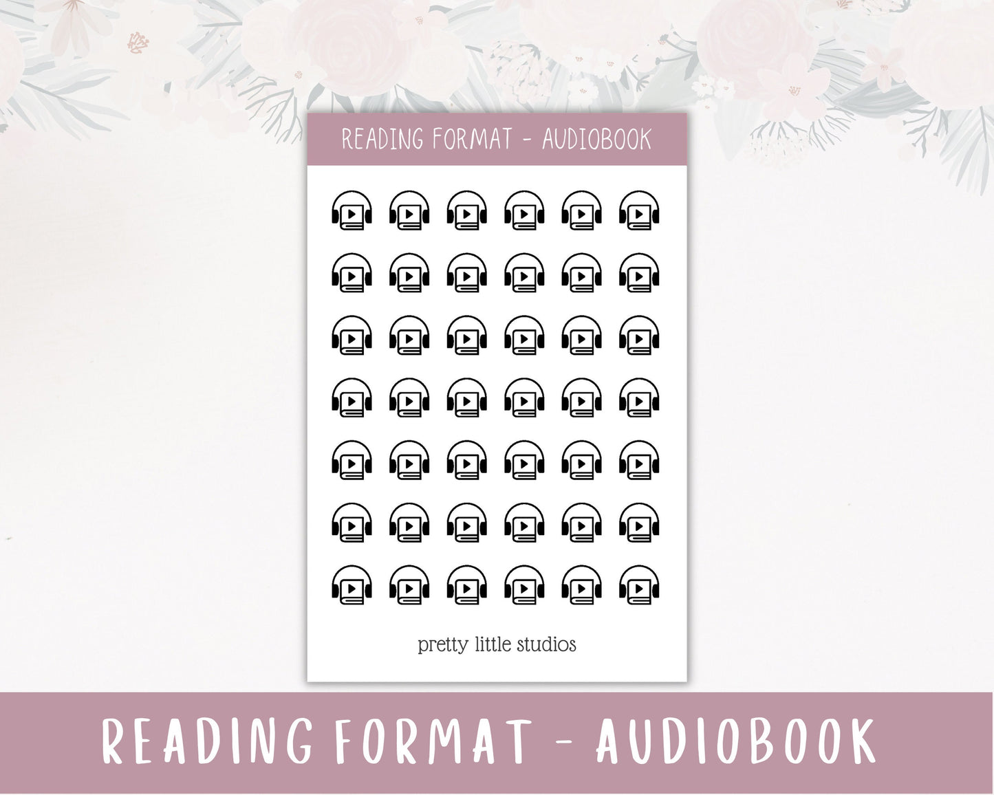 Book Format Icon Stickers - Reading Journal Stickers - Audiobook Stickers -Ebook Stickers - Reading Format Stickers