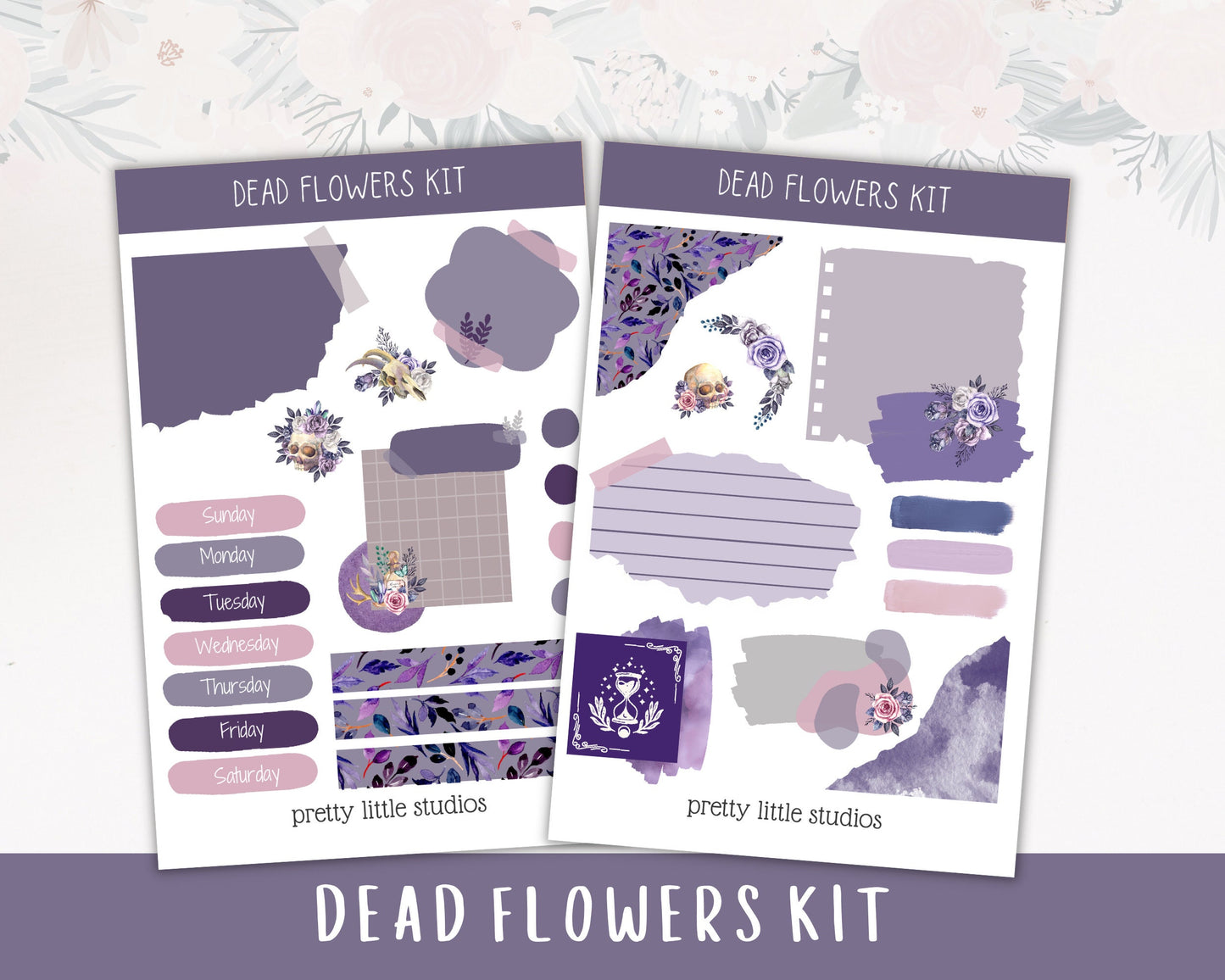 Dead Flowers - Halloween Weekly Kit for Planners - Halloween Journal Sticker Kit - Halloween Planner Stickers - Halloween Journal Stickers